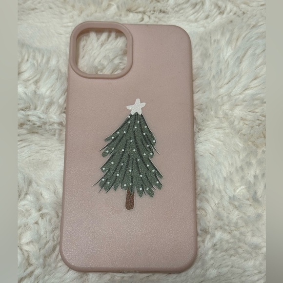 Other - Pink iPhone 13 Case with Christmas Tree Design